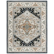 SAFAVIEH Heritage York Oriental Wool Area Rug, Grey/Navy, 10' x 14'